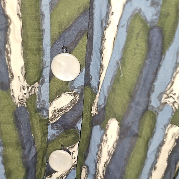 VINTAGE 50s La-Mar Frocks Dress Retro Midi Blue Forest Green White Mid Century - Picture 9 of 11